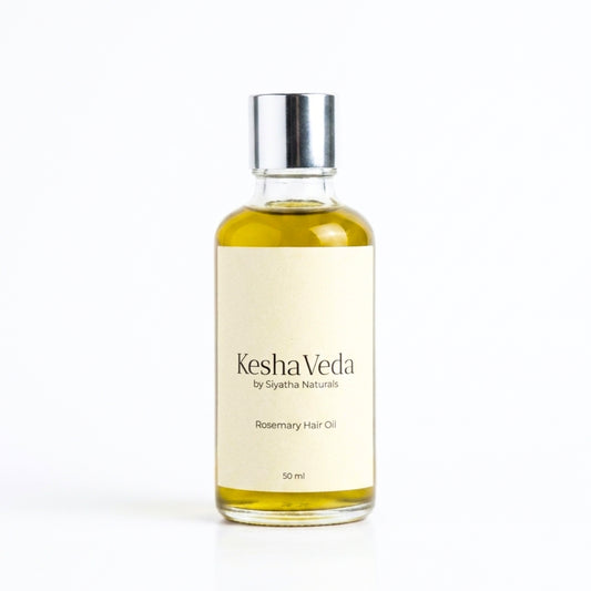 Kesha Veda Rosemary Hair Oil bottle on a white background